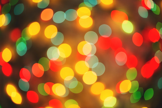 Christmas holiday lights soft focus background