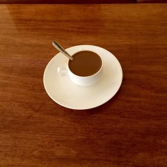 A cup of white coffee