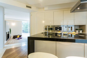 Spacious kitchen in modern apartment