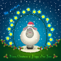 sheep in the Christmas decorations - 73949208