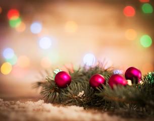 Closeup of a red Christmas balls