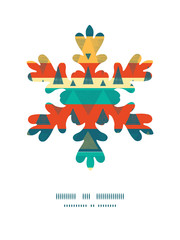 Vector vibrant ikat stripes Christmas snowflake silhouette