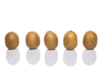 Kiwi fruit over white background