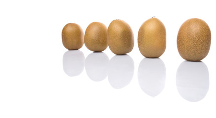 Kiwi fruit over white background