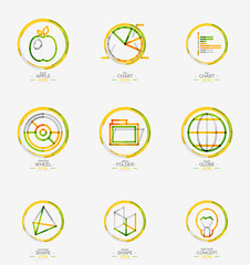 Minimal thin line design web icon set