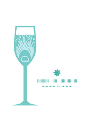 Vector soft peacock feathers wine glass silhouette pattern frame