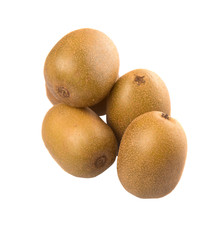 Kiwi fruit over white background