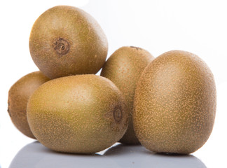 Kiwi fruit over white background