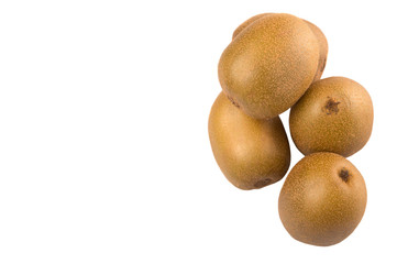 Kiwi fruit over white background