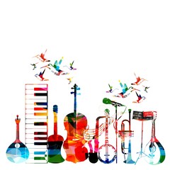 Music instruments background © abstract