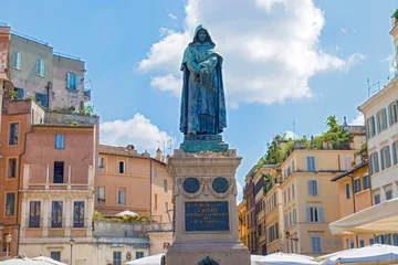 Türaufkleber Statue of Giordano Bruno in Campo de Fiori in Rome. © Marek Poplawski