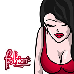 Fashion girl vector draw