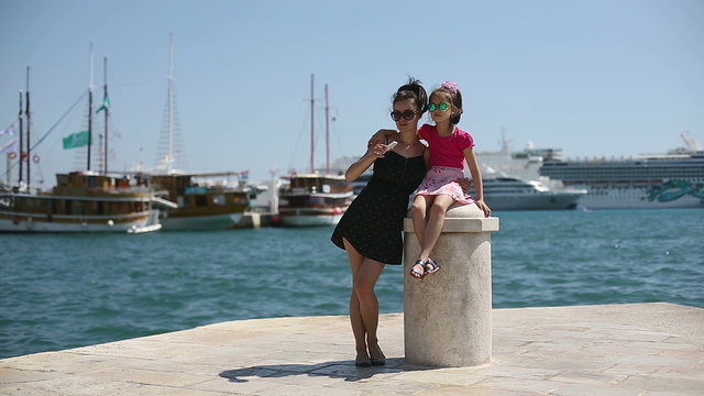 Mother and daughter photographed in Croatia