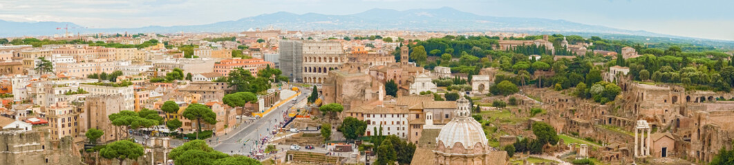 Fototapeta na wymiar Aerial view Panorama of Rome