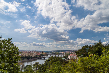 Bridge and rooftops of Prague