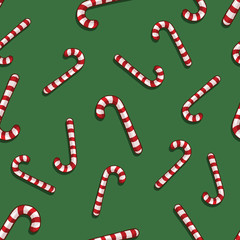 Vector Christmas Candy Canes Pattern