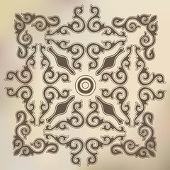 Brown ornament white background.