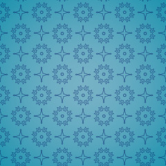 Blue seamless ornament, blue background.