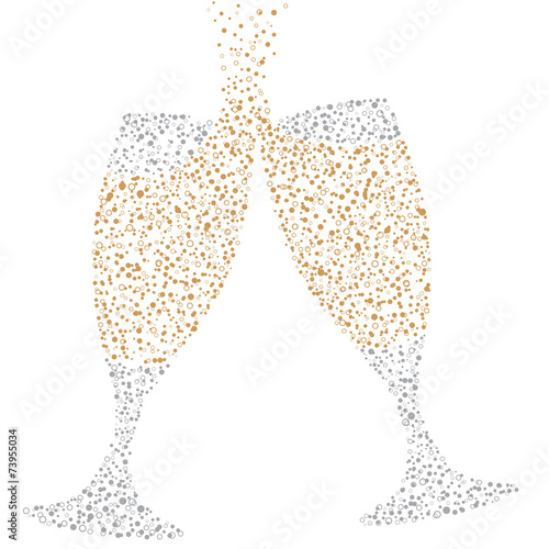 "Champagne Glasses of bubbles" Stock image and royaltyfree vector