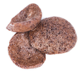 Chocolate cornklakes isolated on white
