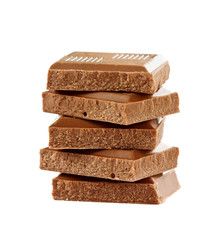 milk chocolate bar isolated on white background