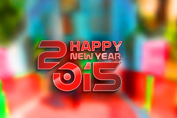 New Year 2015 test design with blur background