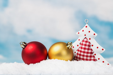 Christmas balls and gifts