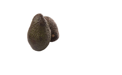 Ripe avocado fruit over white background