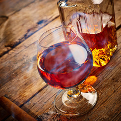 Vintage cognac still life