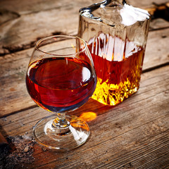 Vintage cognac still life