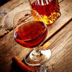 Vintage cognac still life