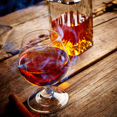 Vintage cognac still life