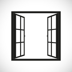 Windows-half open window vector