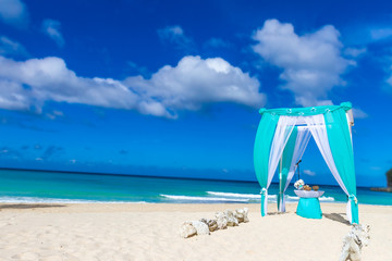 beautiful wedding arch decorated with flowers