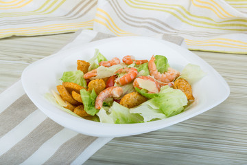 Caesar salad with shrimps