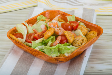 Caesar salad with shrimps