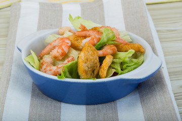 Caesar salad with shrimps