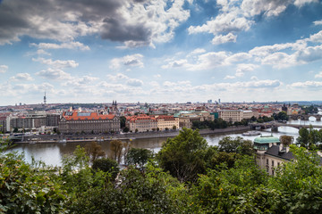 Bridges and rooftops of Prague