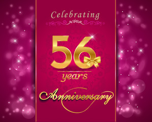 56 year anniversary celebration sparkling card