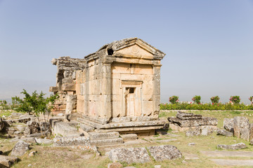 Fototapeta na wymiar Hierapolis, Turkey. Antique crypt in the necropolis