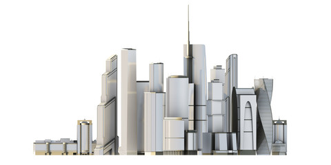 3d city isolated on white bacground.
