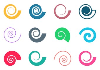 Colorful spiral icons - obrazy, fototapety, plakaty