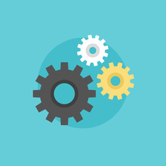 Cogwheels flat icon illustration