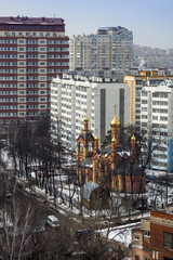 Pushkino, Russia. A view of the city from a high point