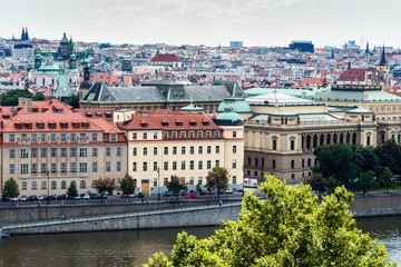 Fototapeta na wymiar Bridges and rooftops of Prague