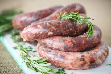 home hepatic raw sausage with rosemary