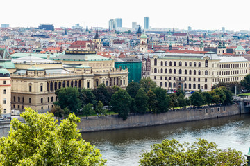 Fototapeta premium Bridges and rooftops of Prague
