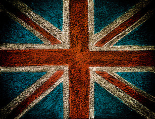 United Kingdom (British Union jack) flag, chalk hand drawing