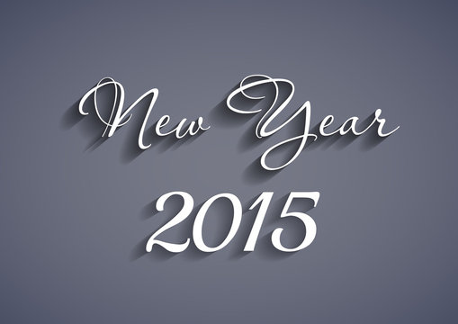 Beautiful elegant text design of happy new year 2015, easy edita