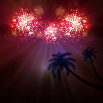 Happy New Year celebration background fireworks